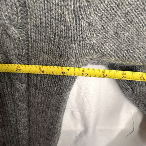 Manhattan‎ Sport Mens Large VTG Wool/ Acrylic Cable Knit Sweater Gray - Picture 9 of 11